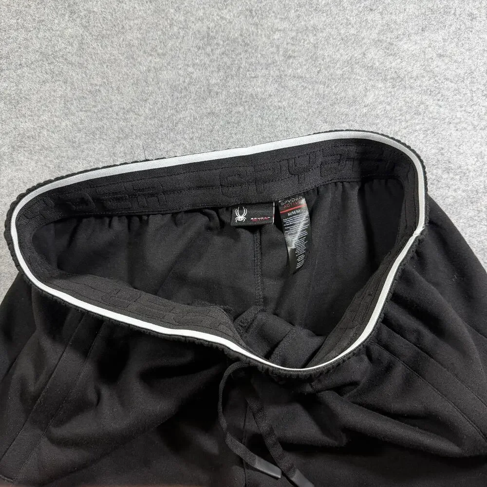Spyder Active Sweatpants Mens M Black Drawstring Elastic Waist Zip Pockets